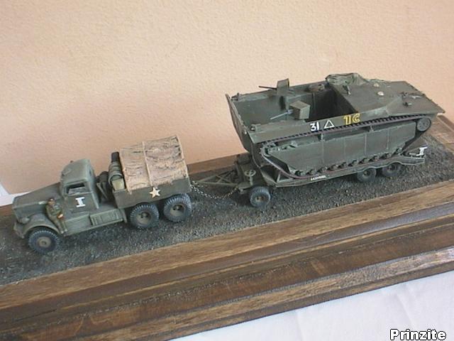 M-19 tank transporter with LVT-4 Buffalo